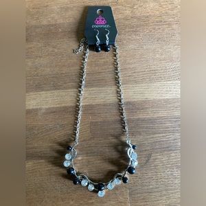 Paparazzi black Tie The Knot necklace and earrings set!!